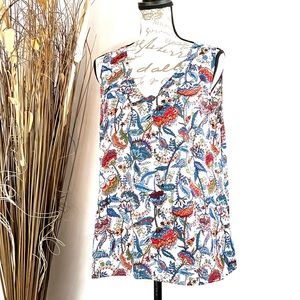 DR2 Floral Print Sleeveless Top Size Large